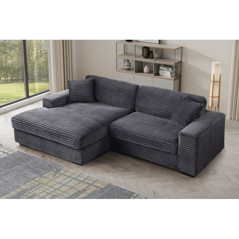 Ebern Designs Anquantae 2-Piece Oversized Sectional Chaise Ebern Designs Anquantae 2-Piece Oversized Sectional Chaise